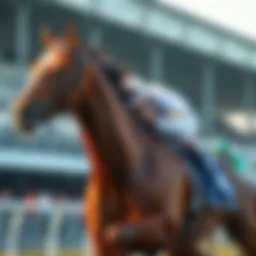 Thoroughbred racehorse in action